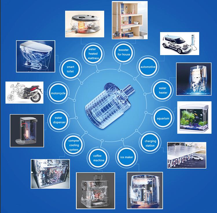 Thermo brushless water pump applications